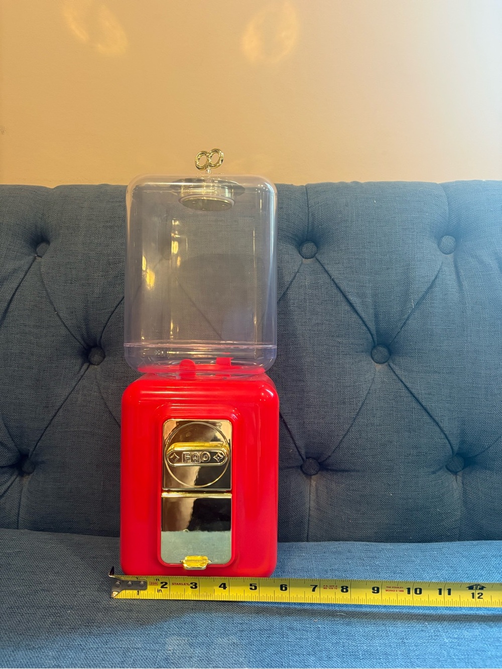 FAO Schwartz Red Gumball or Mini Surprise Toy Candy Dispenser with Clear Top